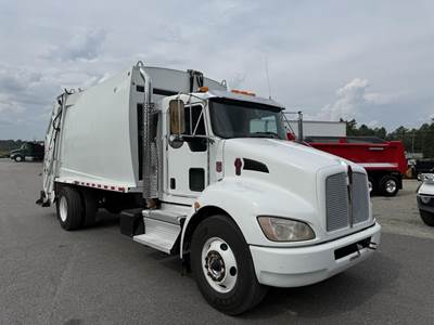 Kenworth T370 Single Axle Side Load Garbage Truck - Paccar, 300HP, Automatic
