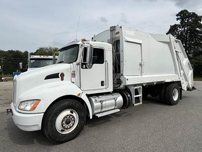 Kenworth T370 Single Axle Side Load Garbage Truck - Paccar, 300HP, 6 Speed Allison Rds Automatic