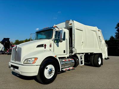 Kenworth T370 Single Axle Side Load Garbage Truck - Paccar, 300HP, 6 Speed Allison Rds Automatic