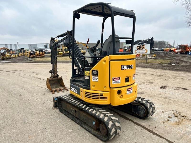 John Deere 26G Mini Excavator For Sale, 1,212 Hours Lansing, MI