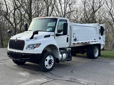 International MV Side Load Garbage Truck - Automatic