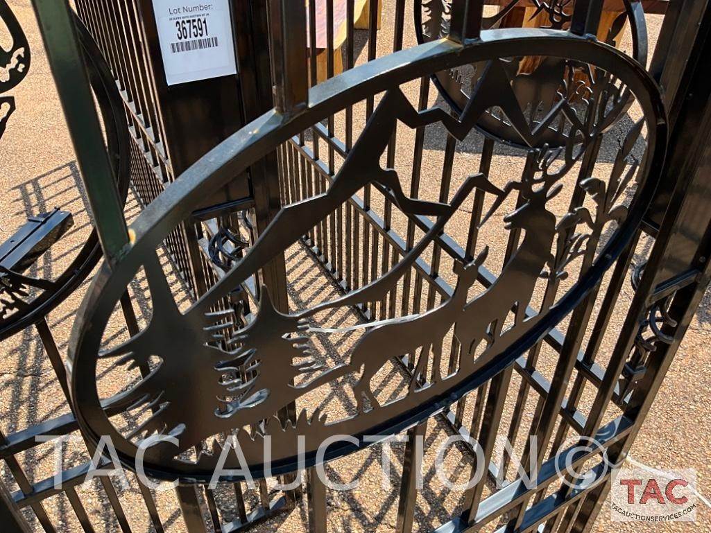 16ft Iron BiParting Gate (Deer / Mountain Range Design) Location