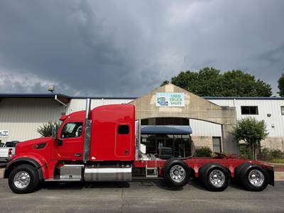 Peterbilt 567 Tri Axle Sleeper Semi Truck - 80" Mid Roof Sleeper, Cummins 550HP, 18 Speed Manual