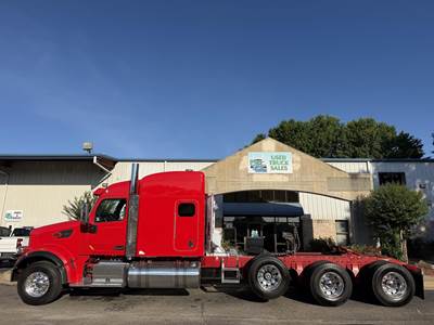Peterbilt 567 Tri Axle Sleeper Semi Truck - 80" Mid Roof Sleeper, Cummins 550HP, 18 Speed Manual