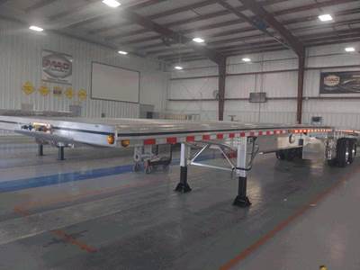 MAC 53x102 Aluminum Flatbed Trailer - Air Ride, Sliding Spread Axle