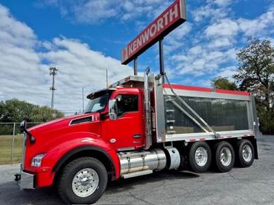 Kenworth T880 Tri Axle Dump Truck - Paccar 510HP, 6 Speed Allison Rds Automatic, 18' Dump