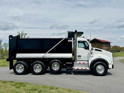 Kenworth T880 Tri Axle Dump Truck - Paccar 510HP, 6 Speed Allison Rds Automatic, 16' Dump