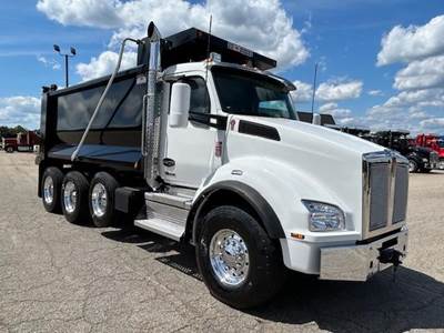 Kenworth T880 Tri Axle Dump Truck - Cummins 500HP, 6 Speed Allison Rds Automatic, 16' Dump