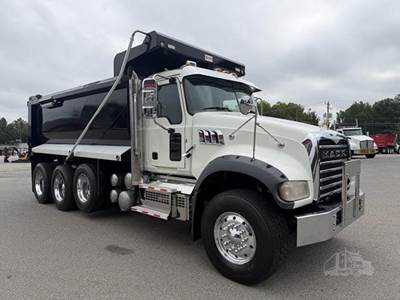 Mack Granite 64FR Tri Axle Dump Truck - MP8 445HP, 12 Speed Mdrive Hd Automatic, 16' Dump
