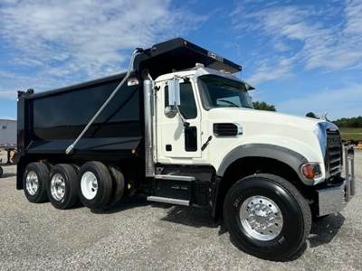 Mack Granite 64FT Tri Axle Dump Truck - MP8 455HP, 6 Speed Allison Rds Automatic, 16' Dump