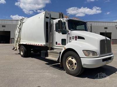Kenworth T370 Single Axle Side Load Garbage Truck - Paccar, 300HP, 6 Speed Allison Rds Automatic