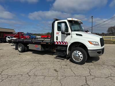 International MV Single Axle Rollback Tow Truck - Cummins, 260HP, 6 Speed Allison Rds Automatic