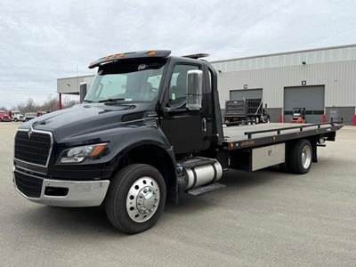 International MV Single Axle Rollback Tow Truck - Cummins, 260HP, 6 Speed Allison Rds Automatic