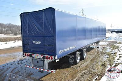 Hyundai 53x102 Tandem Axle Combination Curtain Side Trailer - Air Ride, Sliding Axle