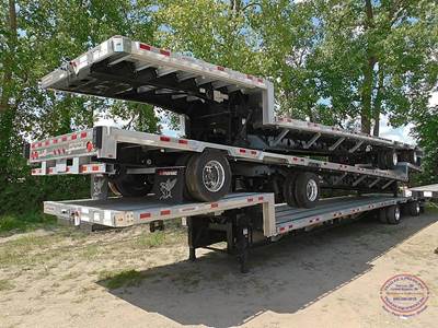 Manac (2) 53FT STEP DECK COMBO FLATBEDS- FIXED SPREAD AX Drop Deck Trailer