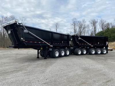 E-Pak 44 ft Half Round End Dump Trailer - Eight Axle, Steel, Spring