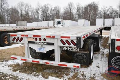 Benson 53x102 Aluminum Flatbed Trailer - Air Ride, Sliding Spread Axle