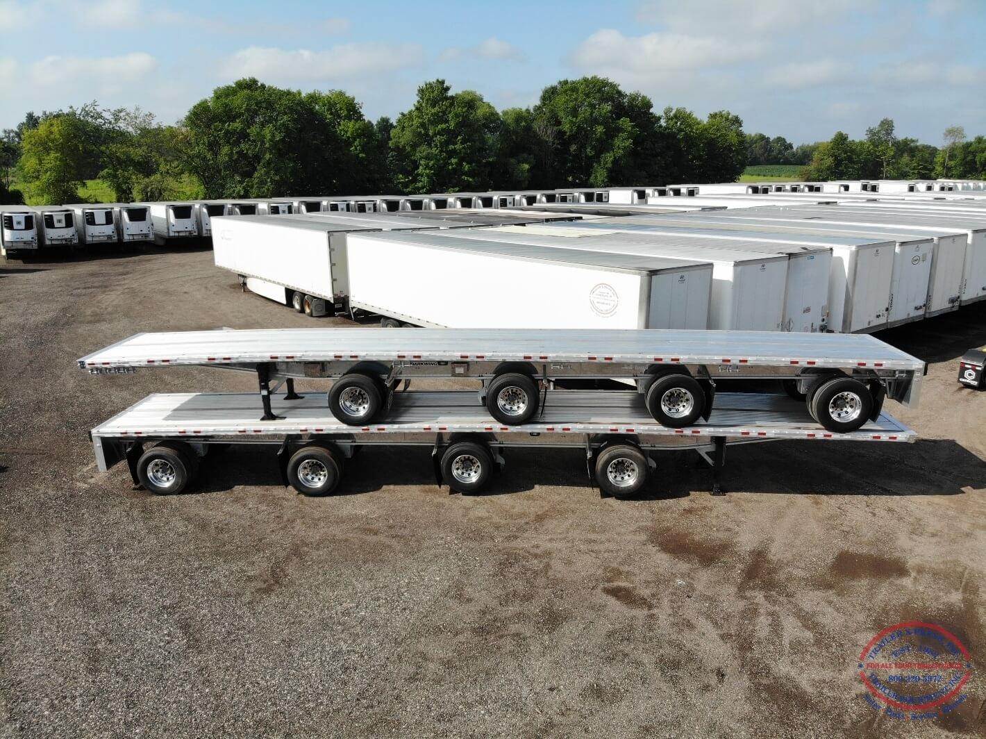 2023 Manac 53x102 Quad Axle Aluminum Flatbed Trailer Air Ride, Spread
