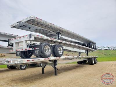 Manac Darkwing 48x102 Aluminum Flatbed Trailer - Air Ride, Sliding Axle