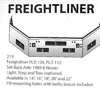 Freightliner FLD120 Front Bumper for a Freightliner FLD120 1989-2003