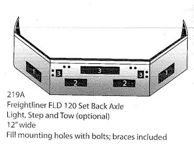 Freightliner FLD120 Front Bumper for a Freightliner FLD120 1989-2003