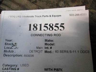 Detroit Series 60 11.1L DDEC III Engine Rod for a Detroit 60 SERIES-11.1 DDC3