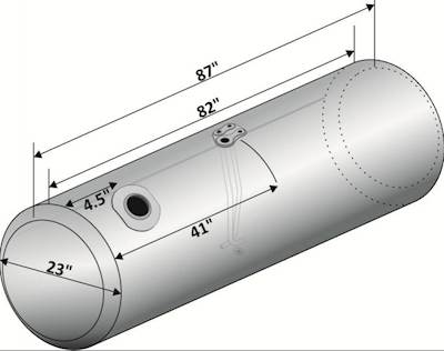 Peterbilt Right Fuel Tank for a Alum Cylinder Peterbilt 145-154 GALLON