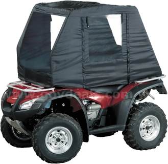 FREE SHIPPING - NEW - Universal Heavy-Duty Polyester ATV Cab Enclosure w/ Metal Frame & Clear Windows – Black