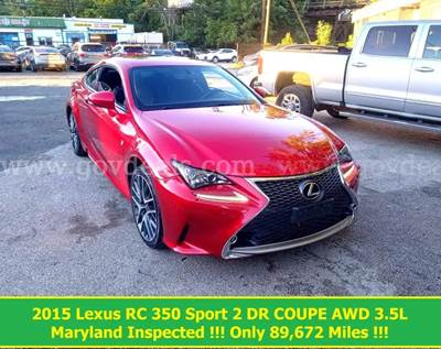 2015 Lexus RC 350 Sport COUPE AWD 3.5L Maryland Inspected !!! Only 89,672 Miles !!!