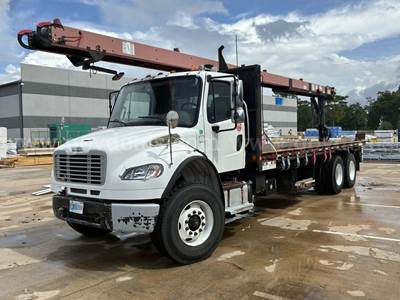 Cleasby FBR Roofing Conveyor Mtd on 2015 Freightliner M2 106 T/A Flatbed