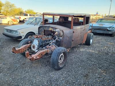 FORD MODEL A ON LATER FRAME WITH A SMALL BLOCK