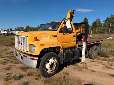 1992 GMC TOP KICK KNUCKLE BOOM CRANE FLATBED