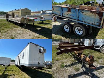8 Lots: Variety of Lowboy, Pole, and more Trailers