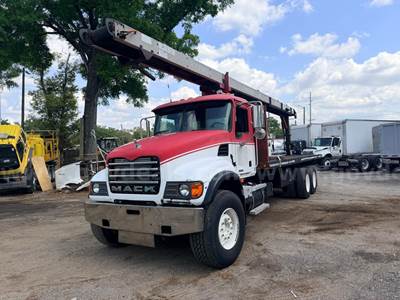 2007 Mack CV713 Granite  T/A Flatbed Truck With 2006 Cleasby Conveyor
