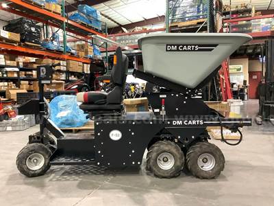 DM CART MODEL F-52 W/ HYDRAULIC DUMP, ELECTRIC, APPROX 750LBS MAX DUMP, HITCH