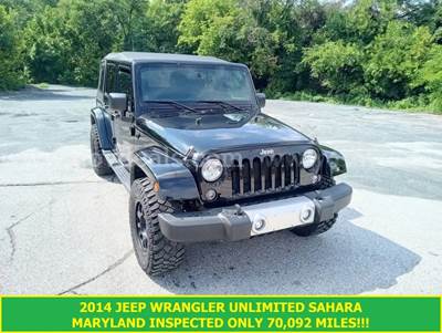 2014 JEEP WRANGLER UNLIMITED SAHARA...MARYLAND INSPECTED ONLY 70,092 MILES!!!
