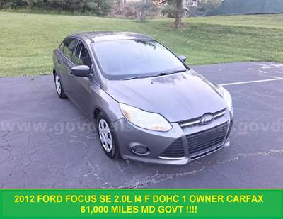 2012 Ford Focus SE SEDAN 4-DR, 2.0L 1 OWNER MARYLAND STATE FLEET VEHICLE !!!