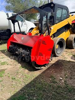 2016 Caterpillar 272D2 Skid Steer Loader w/ 2025 72 GIYI GY-72PRO Forestry Drum Mulcher