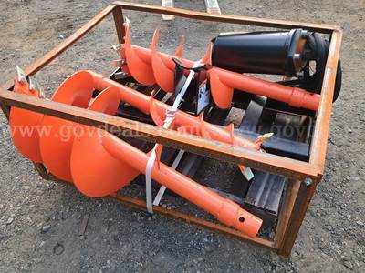 Factory -NEW Raytree RMA112 Heavy Duty Skid Steer Auger Set w/ 3 Bits 6/12/18 Post Hole Digger