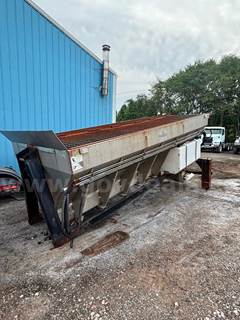 Henderson hydraulic salt spreader on hook lift skid