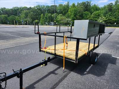 5x8 Utility trailer with a 90” topside tool box