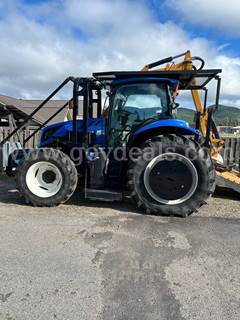 2024 New Holland T6.145 Tractor w/ 25-foot Alamo Boom Mower