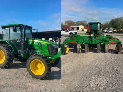 4 Lots: 2023 John Deere Tractors and Rotary Cutters
