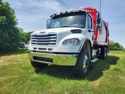Freightliner M2 106 Tandem Axle Side Load Garbage Truck - Cummins, 360HP, Automatic