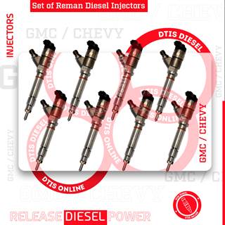 0986435520 LMM (2007 1/2-2010) – 8 INJECTORS SET – $1,600.00 + $800.00 CORE FREE SHIPPING IN ALL ORDERS