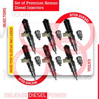 85013778 D11J EPA14/OBD15/OBD16 – SET OF PREMIUM REMAN DIESEL INJECTORS – 6 INJECTORS SET INJECTOR SLEEVE INCLUDED – $1,500.00 + $600.00 CORE