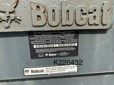 74" Bobcat Skid Steer Bucket