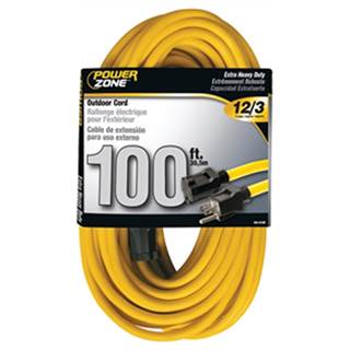 Power Zone Yellow 100ft Extra Heavy Duty Outdoor Cords