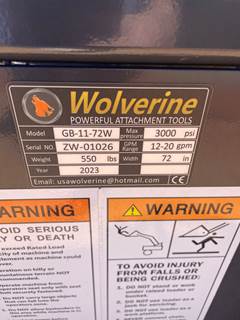2023 Wolverine GB-11-72W Grapple Bucket for Skid Steer