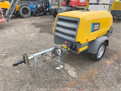 2023 Atlas Copco XAS110 110 CFM Towable Air Compressor Kubota LOW HOURS bidadoo